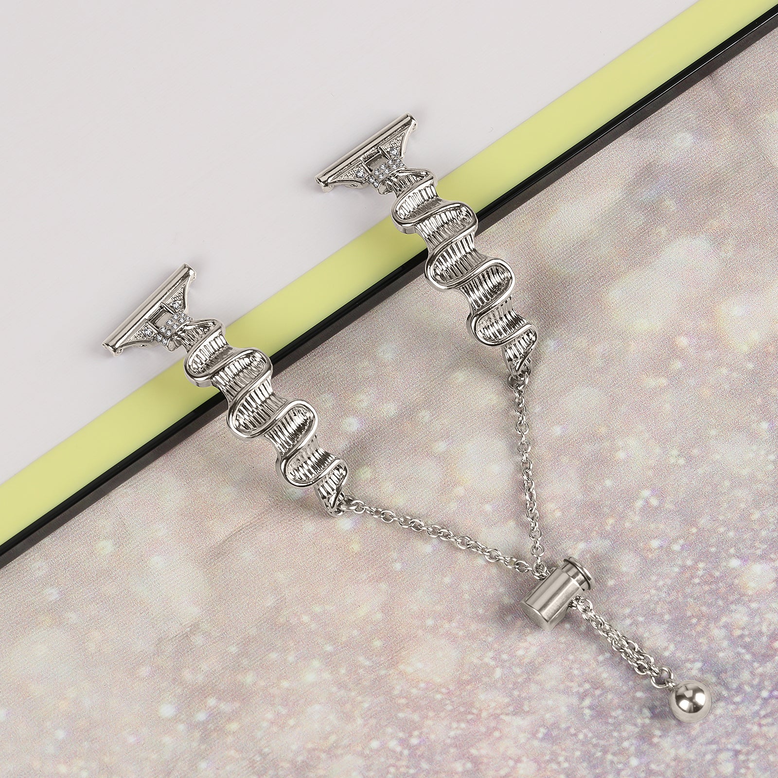 For Samsung Galaxy Watch4 4 Classic Watch 5 Alloy Watch Band 20mm Rhinestones Decor Bracelet Strap