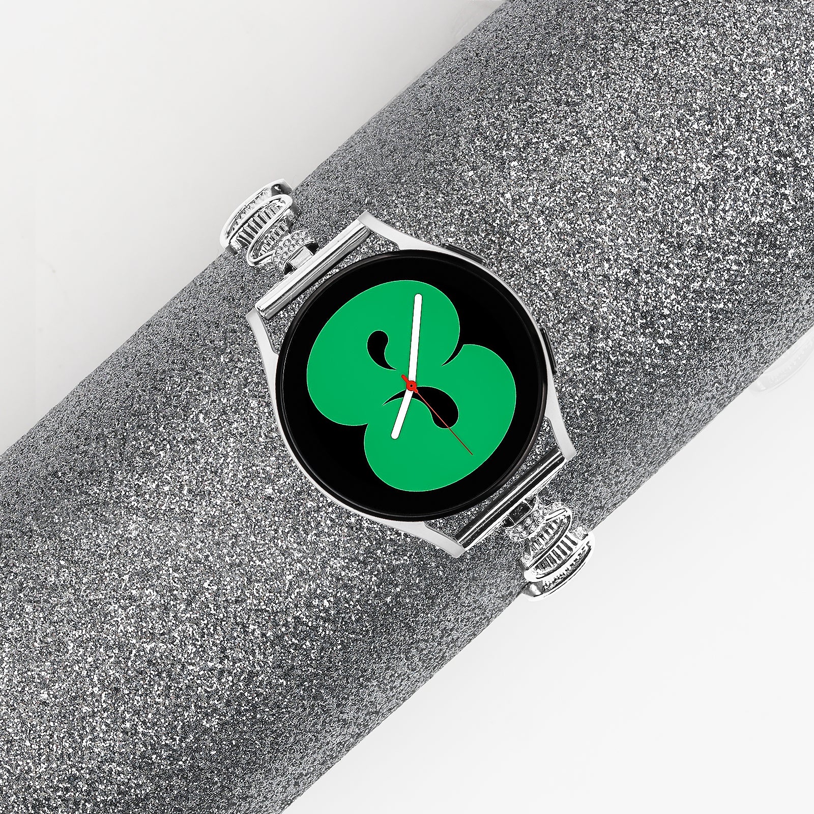 For Samsung Galaxy Watch4 4 Classic Watch 5 Alloy Watch Band 20mm Rhinestones Decor Bracelet Strap