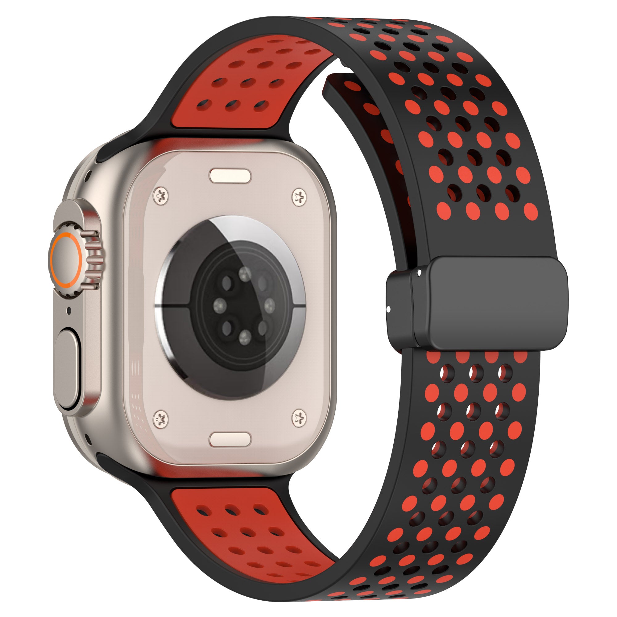Silicone Watch Bands for Apple Watch Series 9 8 7 41mm SE (2023) SE (2022) SE Series 6 5 4 40mm Series 3 2 1 38mm Dual-color Magnetic Strap
