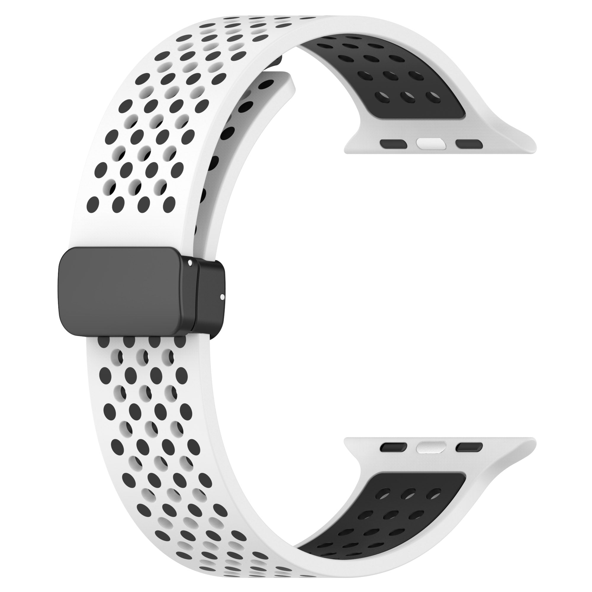 Silicone Watch Bands for Apple Watch Series 9 8 7 41mm SE (2023) SE (2022) SE Series 6 5 4 40mm Series 3 2 1 38mm Dual-color Magnetic Strap