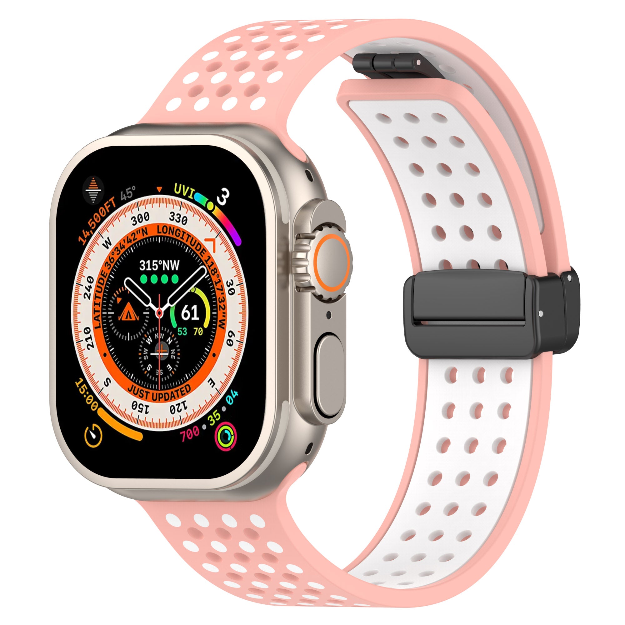 Silicone Watch Bands for Apple Watch Series 9 8 7 41mm SE (2023) SE (2022) SE Series 6 5 4 40mm Series 3 2 1 38mm Dual-color Magnetic Strap