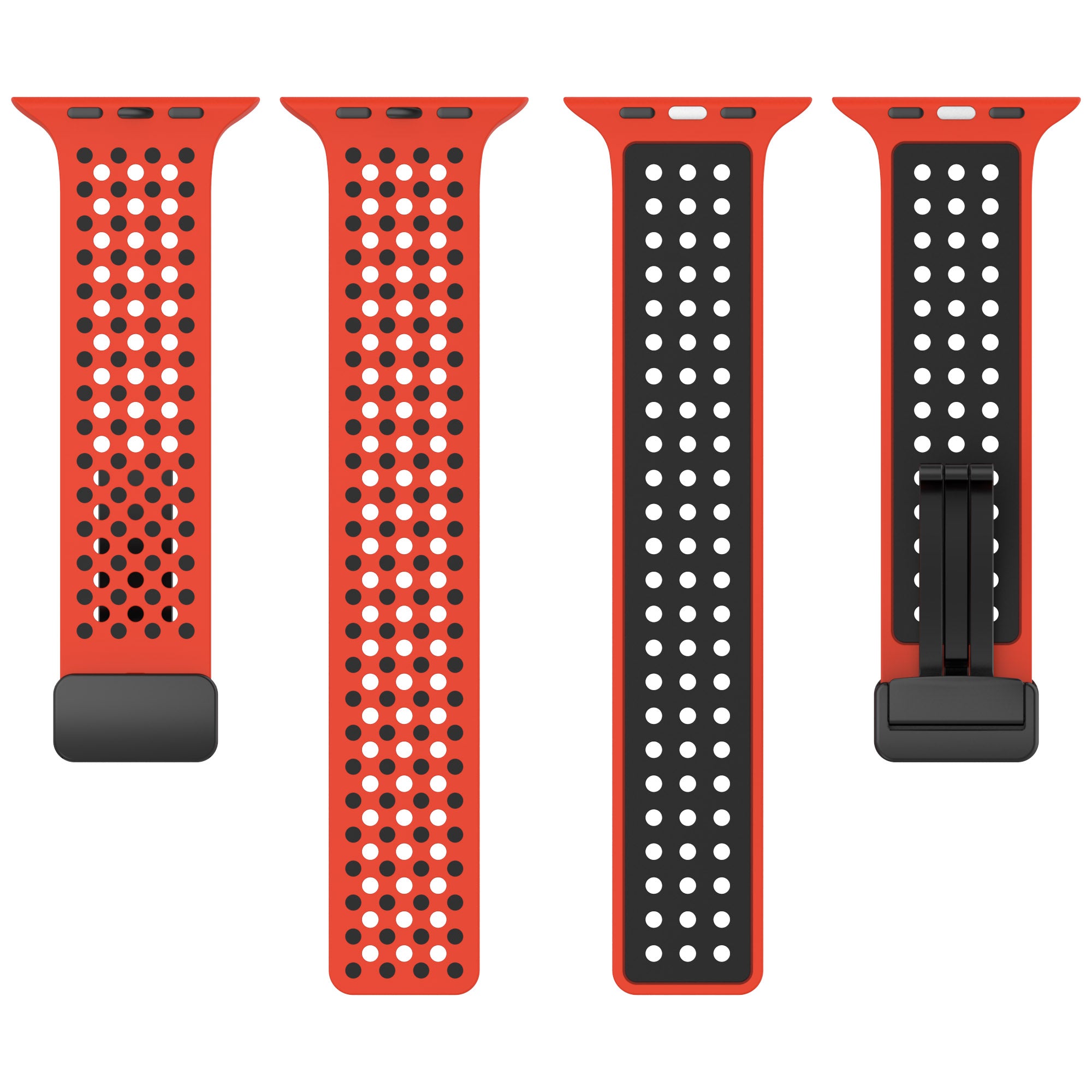 Silicone Watch Bands for Apple Watch Series 9 8 7 41mm SE (2023) SE (2022) SE Series 6 5 4 40mm Series 3 2 1 38mm Dual-color Magnetic Strap