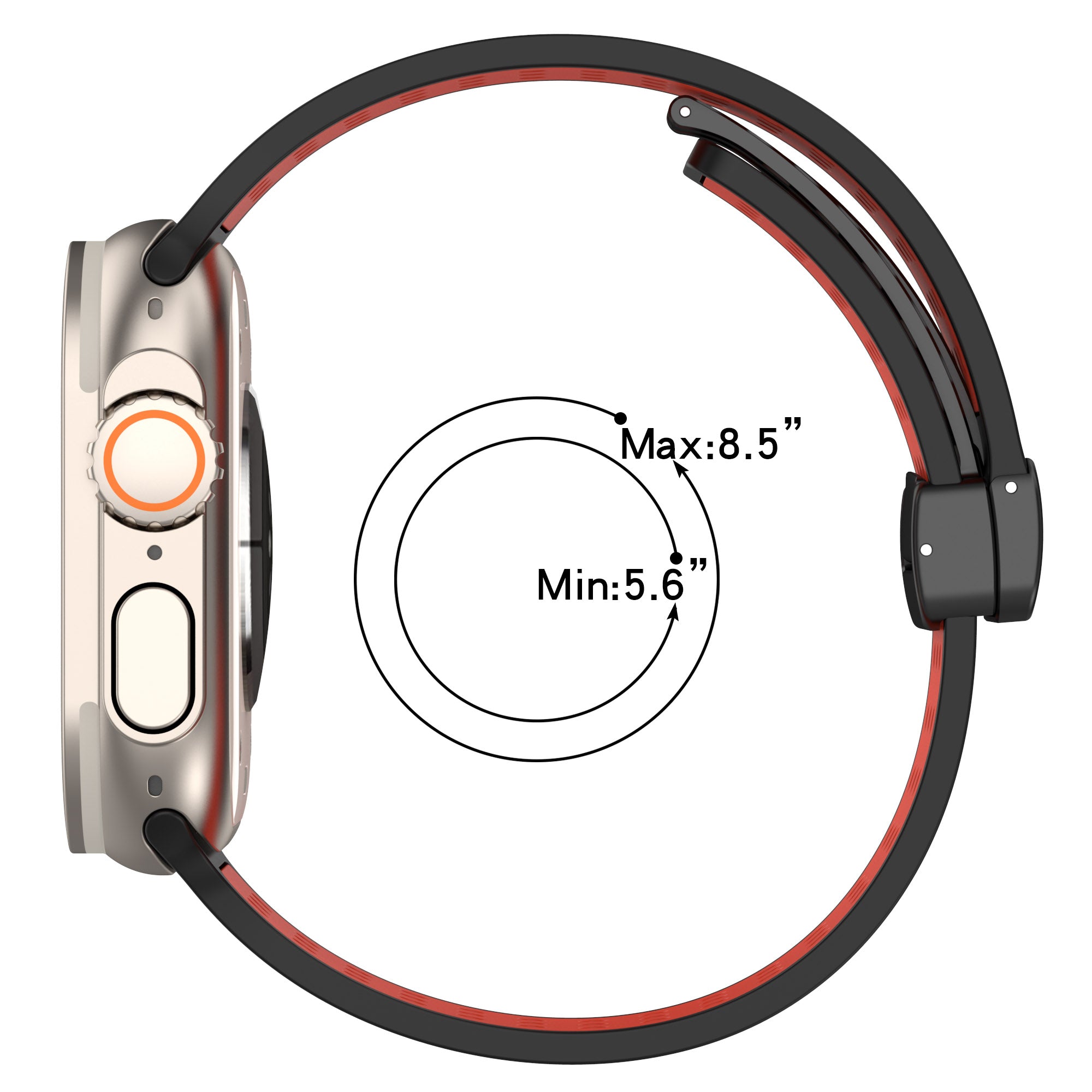 Silicone Watch Bands for Apple Watch Series 9 8 7 41mm SE (2023) SE (2022) SE Series 6 5 4 40mm Series 3 2 1 38mm Dual-color Magnetic Strap