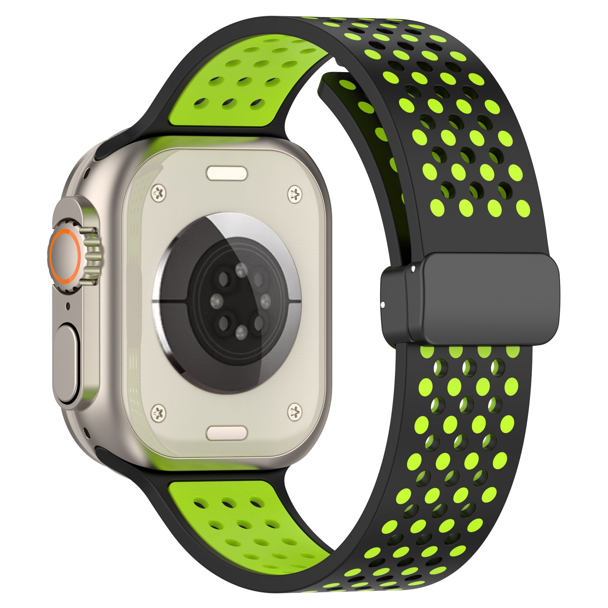 Silicone Watch Bands for Apple Watch Series 9 8 7 41mm SE (2023) SE (2022) SE Series 6 5 4 40mm Series 3 2 1 38mm Dual-color Magnetic Strap