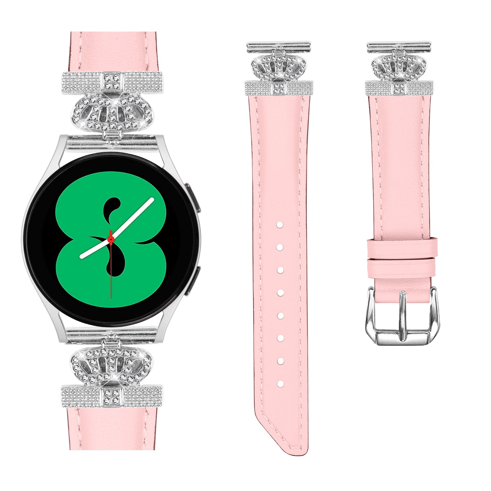 Crown Connector Watch Band for Huami Amazfit Cheetah Pro 20mm Replacement Strap with Silver Buckle