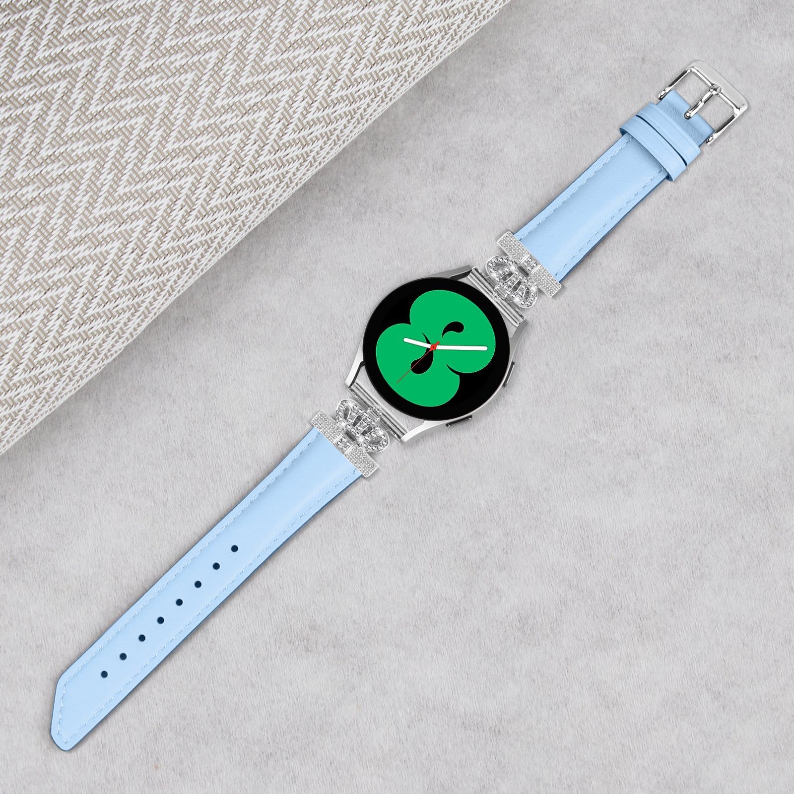 Crown Connector Watch Band for Huami Amazfit Cheetah Pro 20mm Replacement Strap with Silver Buckle