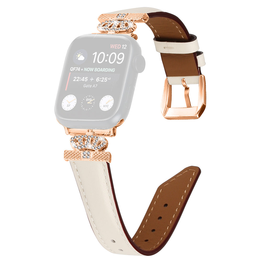 Rhinestone Band for Apple Watch Ultra Ultra 2 49mm Series 9 8 7 45mm SE (2023) SE (2022) 6 5 4 SE 44mm 3 2 1 42mm Dressy Watch Strap with Rose Gold Buckle