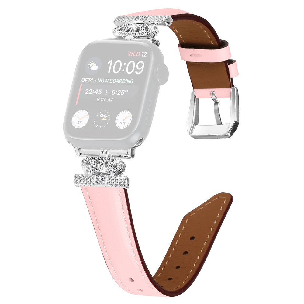 Watch Bracelet Band for Apple Watch Series 9 8 7 41mm SE (2023) SE (2022) 6 5 4 SE 40mm 3 2 1 38mm Rhinestone Strap with Silver Buckle