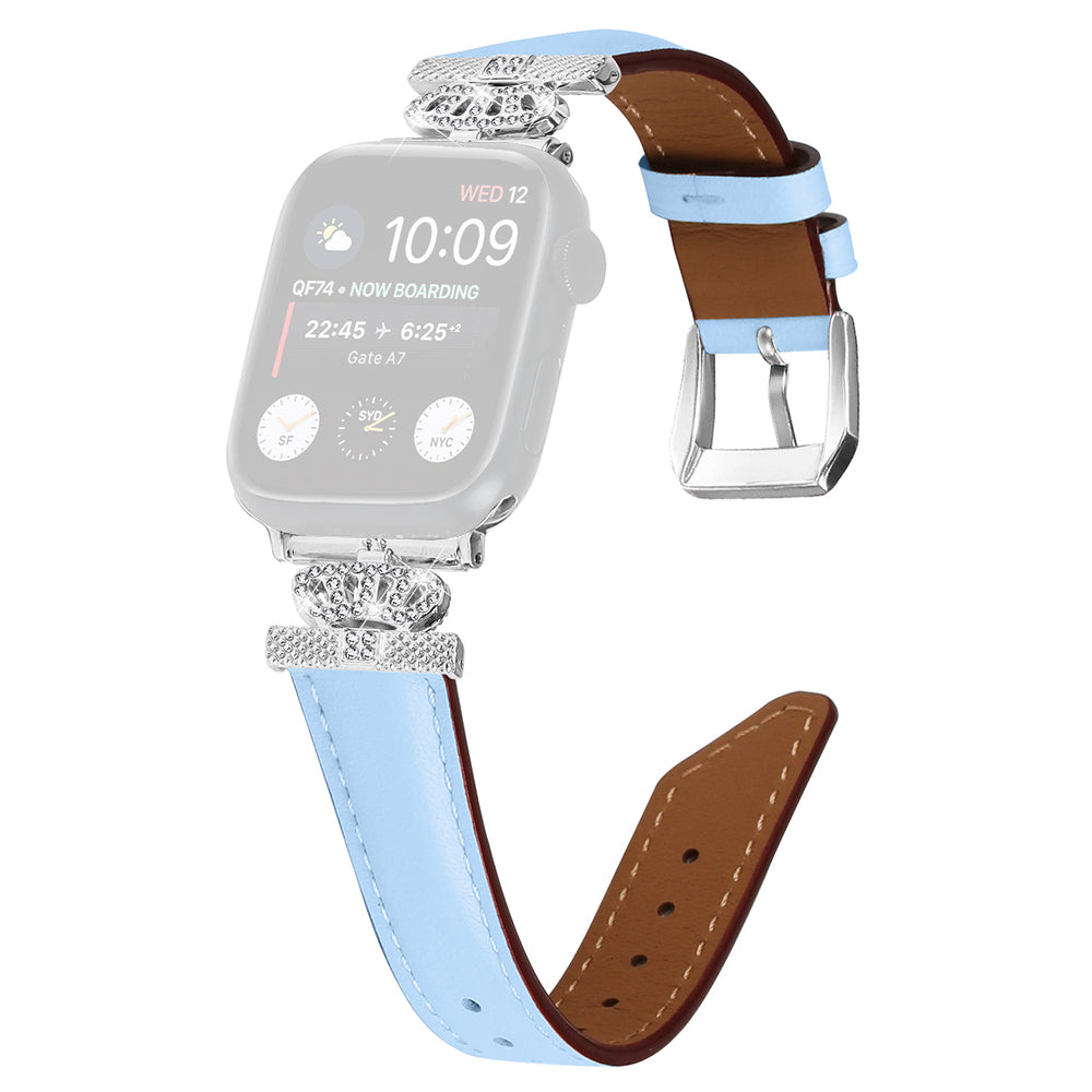 Watch Bracelet Band for Apple Watch Series 9 8 7 41mm SE (2023) SE (2022) 6 5 4 SE 40mm 3 2 1 38mm Rhinestone Strap with Silver Buckle