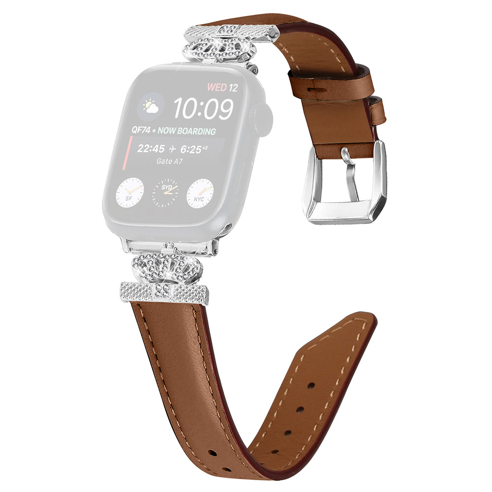 Watch Bracelet Band for Apple Watch Series 9 8 7 41mm SE (2023) SE (2022) 6 5 4 SE 40mm 3 2 1 38mm Rhinestone Strap with Silver Buckle