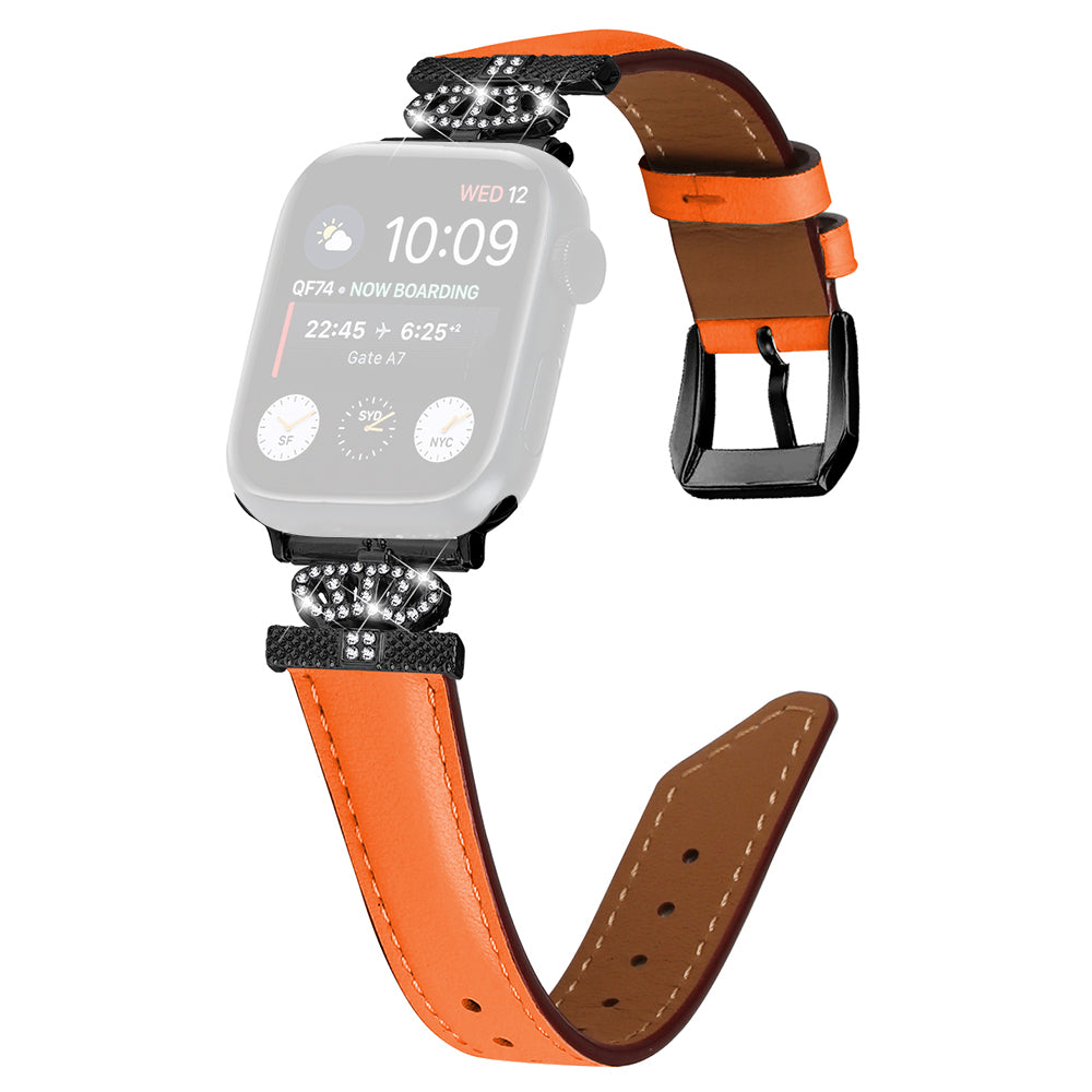 Rhinestone Band for Apple Watch Series 9 8 7 41mm SE (2023) SE (2022) 6 5 4 SE 40mm 3 2 1 38mm Black Buckle Watch Strap
