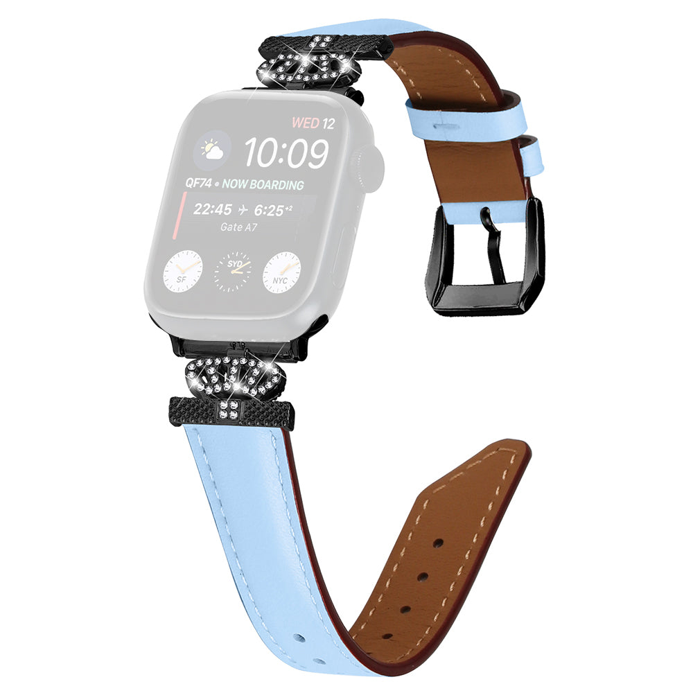 Rhinestone Band for Apple Watch Series 9 8 7 41mm SE (2023) SE (2022) 6 5 4 SE 40mm 3 2 1 38mm Black Buckle Watch Strap