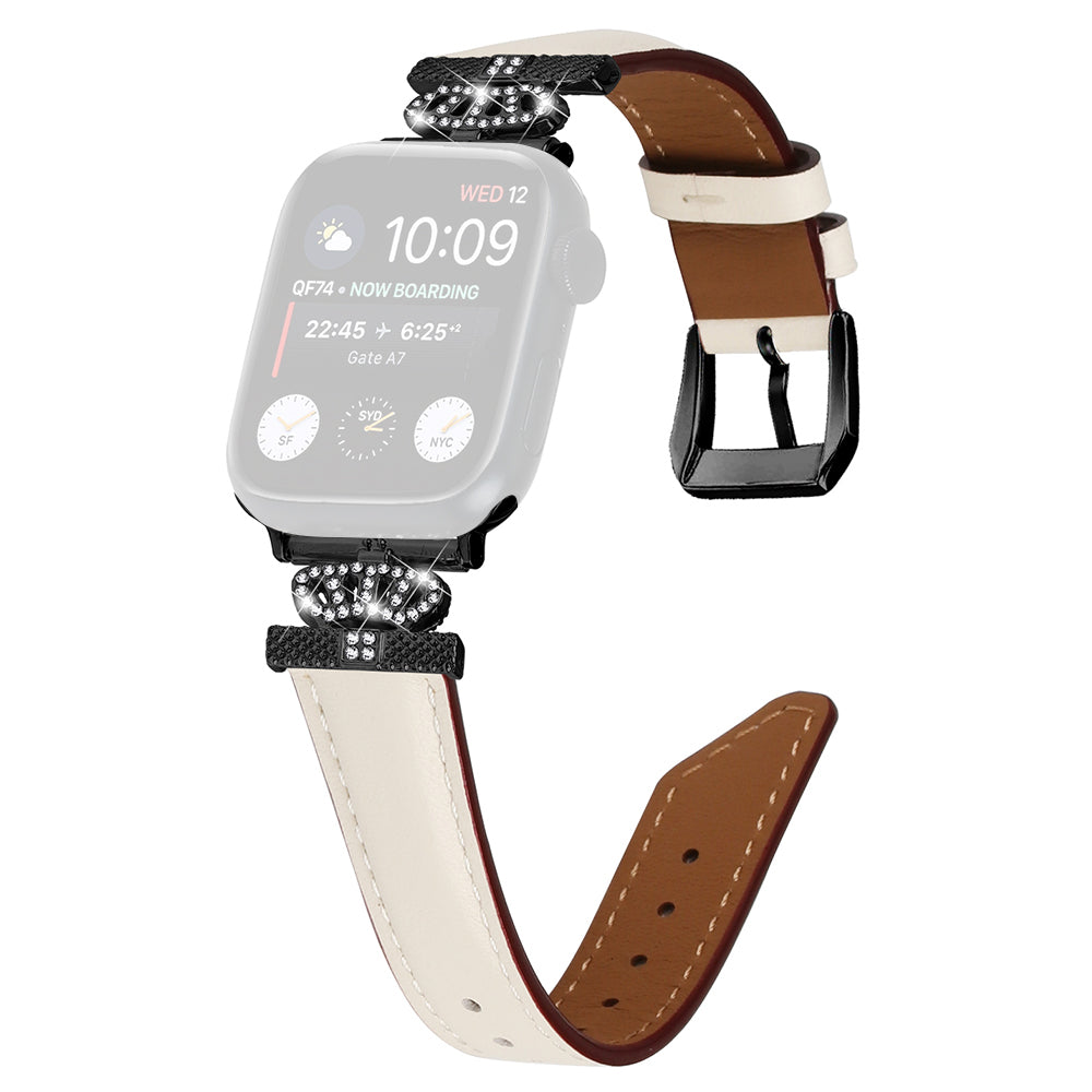 Rhinestone Band for Apple Watch Series 9 8 7 41mm SE (2023) SE (2022) 6 5 4 SE 40mm 3 2 1 38mm Black Buckle Watch Strap