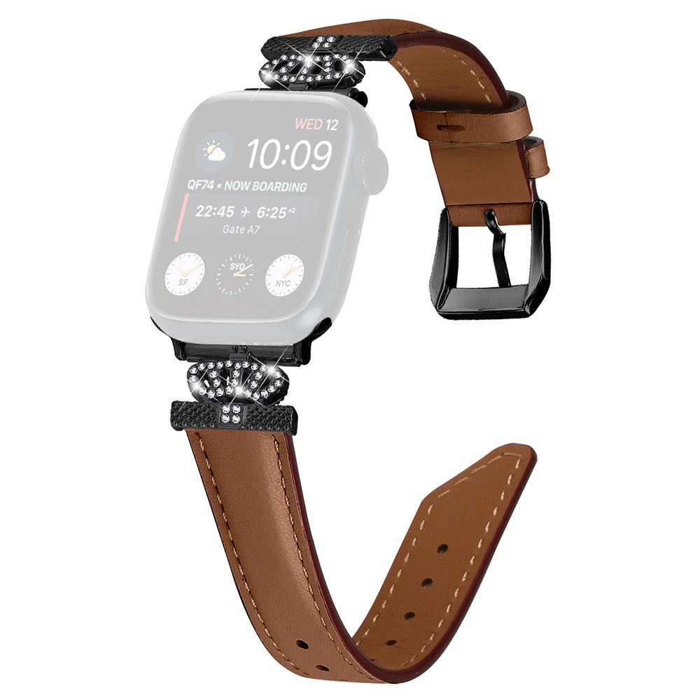 Rhinestone Band for Apple Watch Series 9 8 7 41mm SE (2023) SE (2022) 6 5 4 SE 40mm 3 2 1 38mm Black Buckle Watch Strap