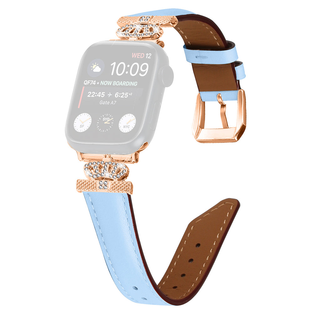 Sports Watch Band for Apple Watch Series 9 8 7 41mm SE (2023) SE (2022) 6 5 4 SE 40mm 3 2 1 38mm Rhinestone Strap with Rose Gold Buckle
