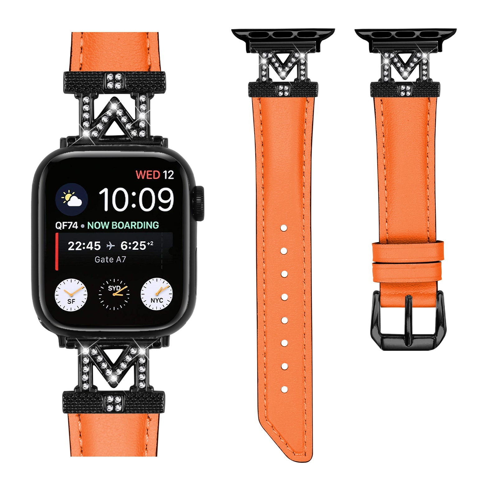 For Apple Watch Ultra Ultra 2 49mm 9 8 7 45mm SE SE (2023) SE (2022) 6 5 4 44mm 3 2 1 42mm Strap Watch Band with Black Buckle