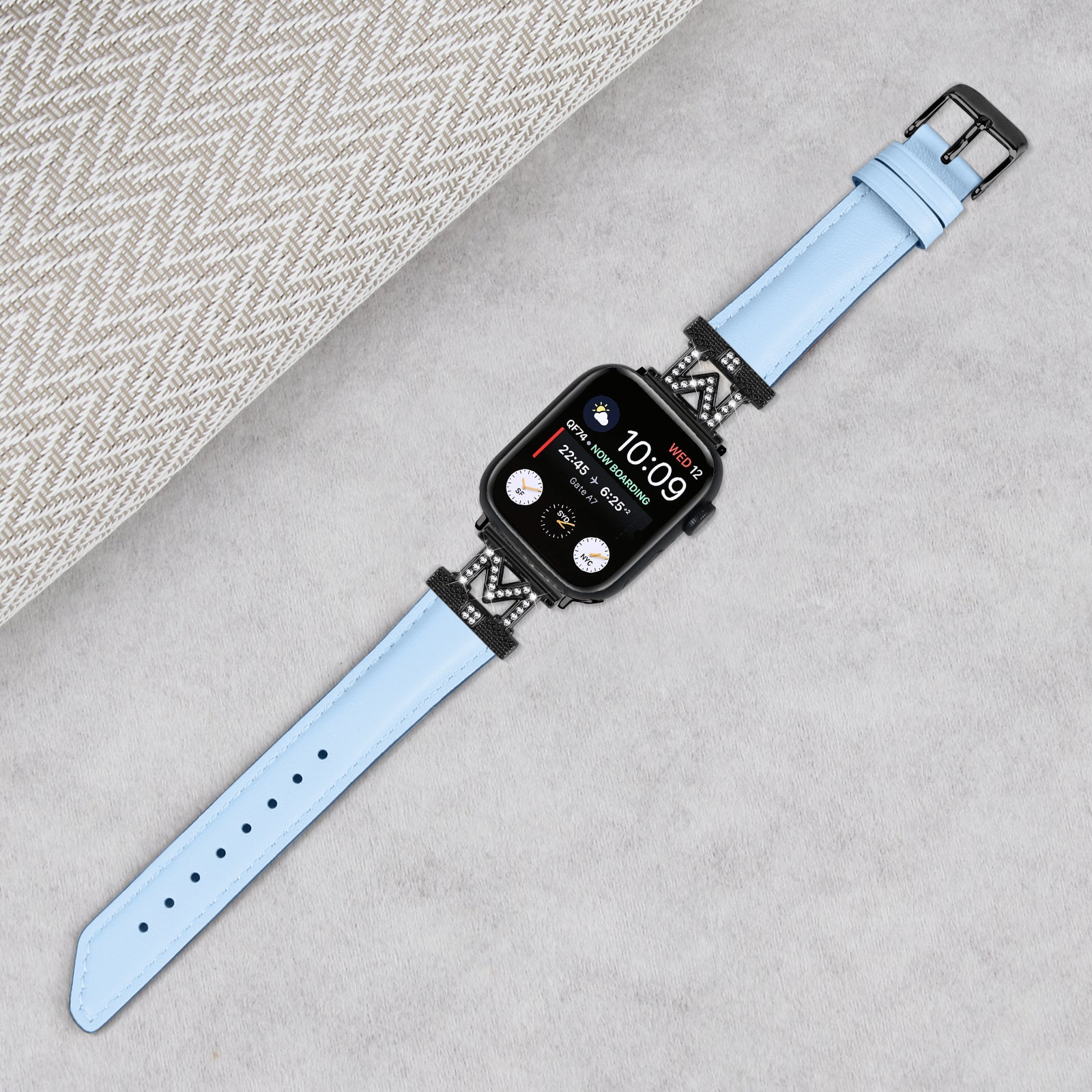 For Apple Watch Ultra Ultra 2 49mm 9 8 7 45mm SE SE (2023) SE (2022) 6 5 4 44mm 3 2 1 42mm Strap Watch Band with Black Buckle