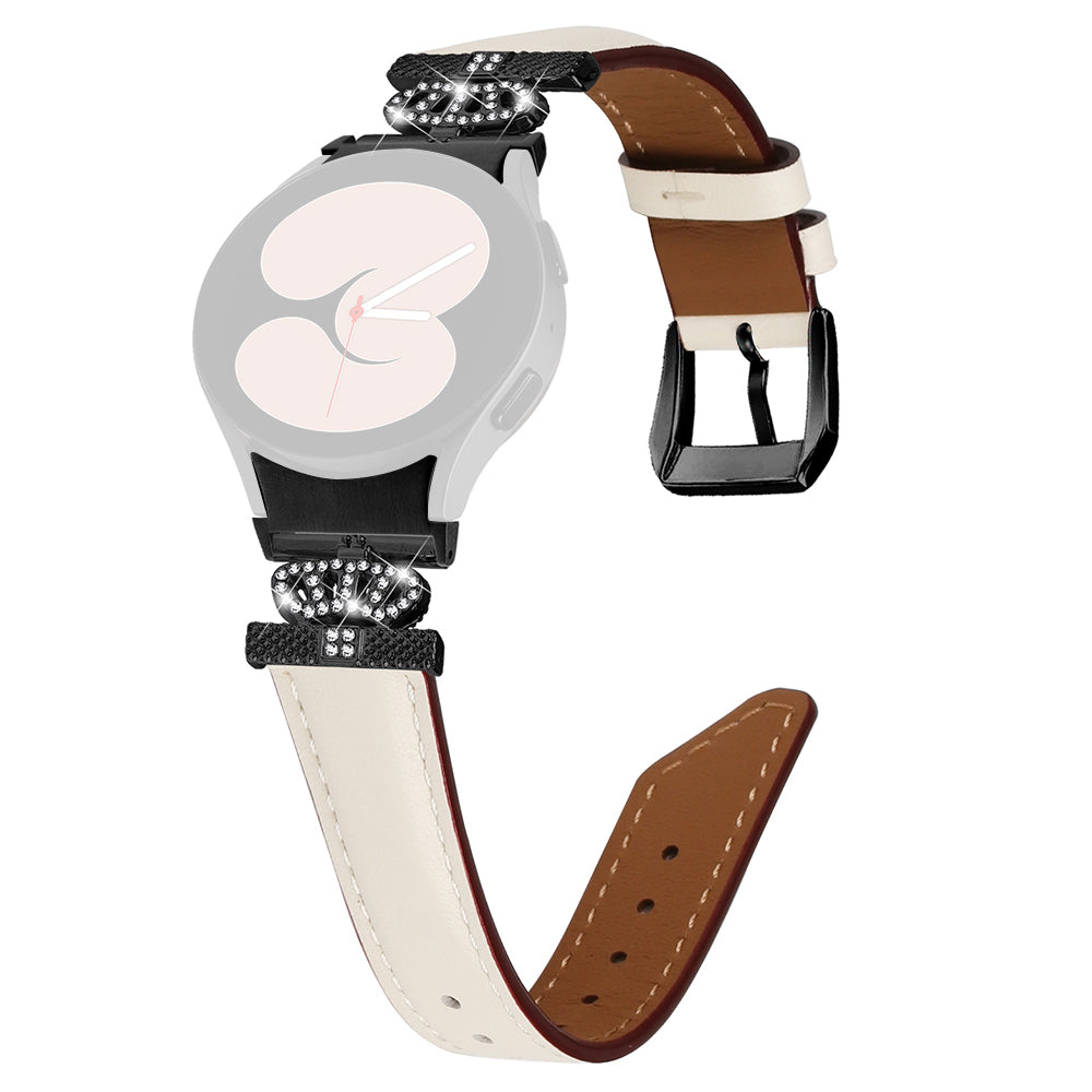 Black Buckle Watch Band for Samsung Galaxy Watch 5 Watch4 44mm 40mm Crown-shape Connector Rhinestone Strap