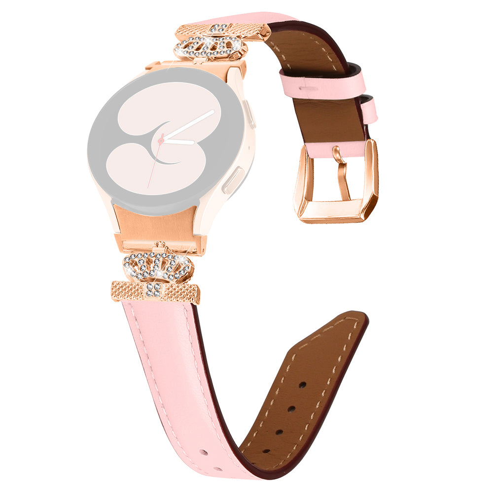 Crown Rhinestone Watch Band for Samsung Galaxy Watch 5 Watch4 44mm 40mm Bracelet Strap with Rose Gold Buckle