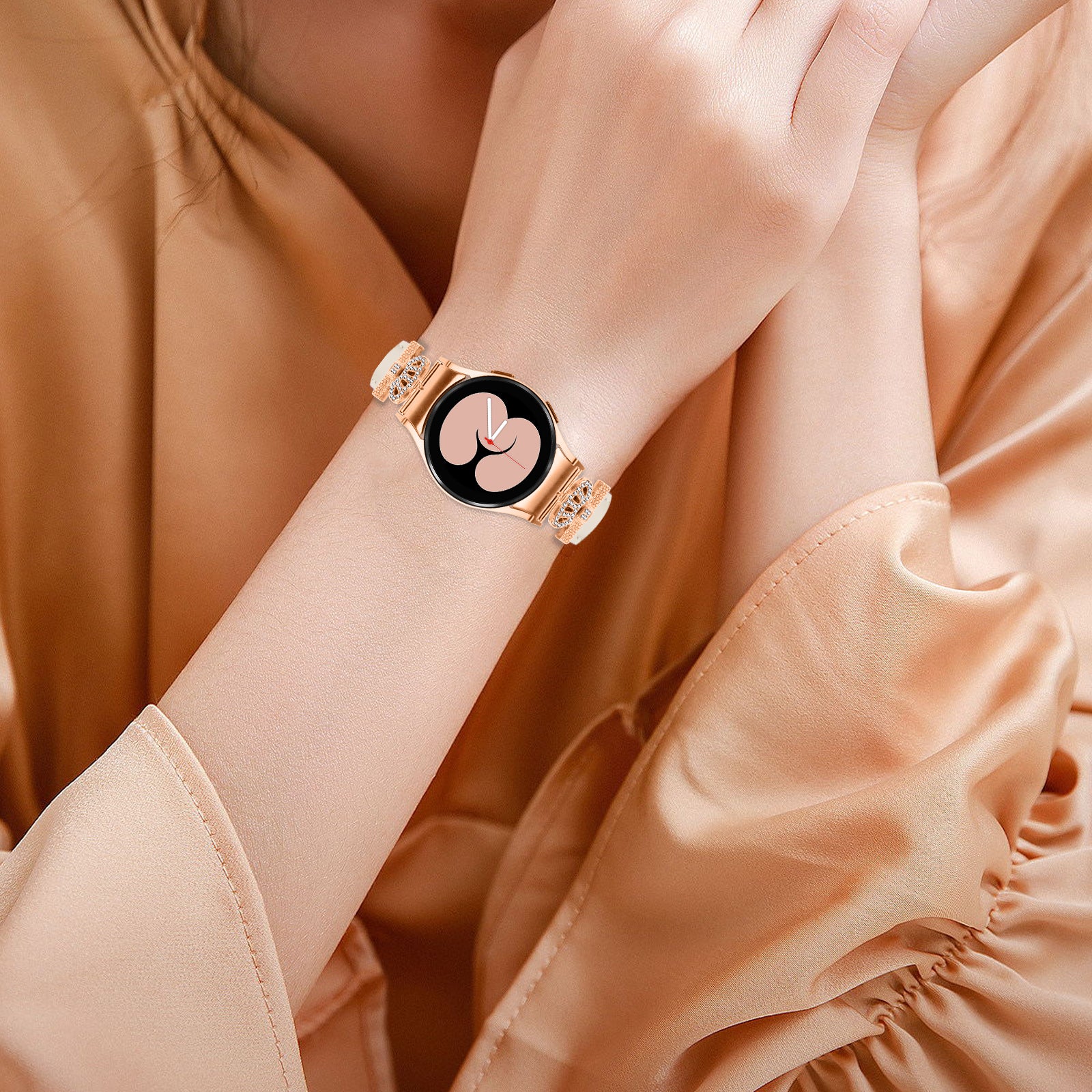 Crown Rhinestone Watch Band for Samsung Galaxy Watch 5 Watch4 44mm 40mm Bracelet Strap with Rose Gold Buckle