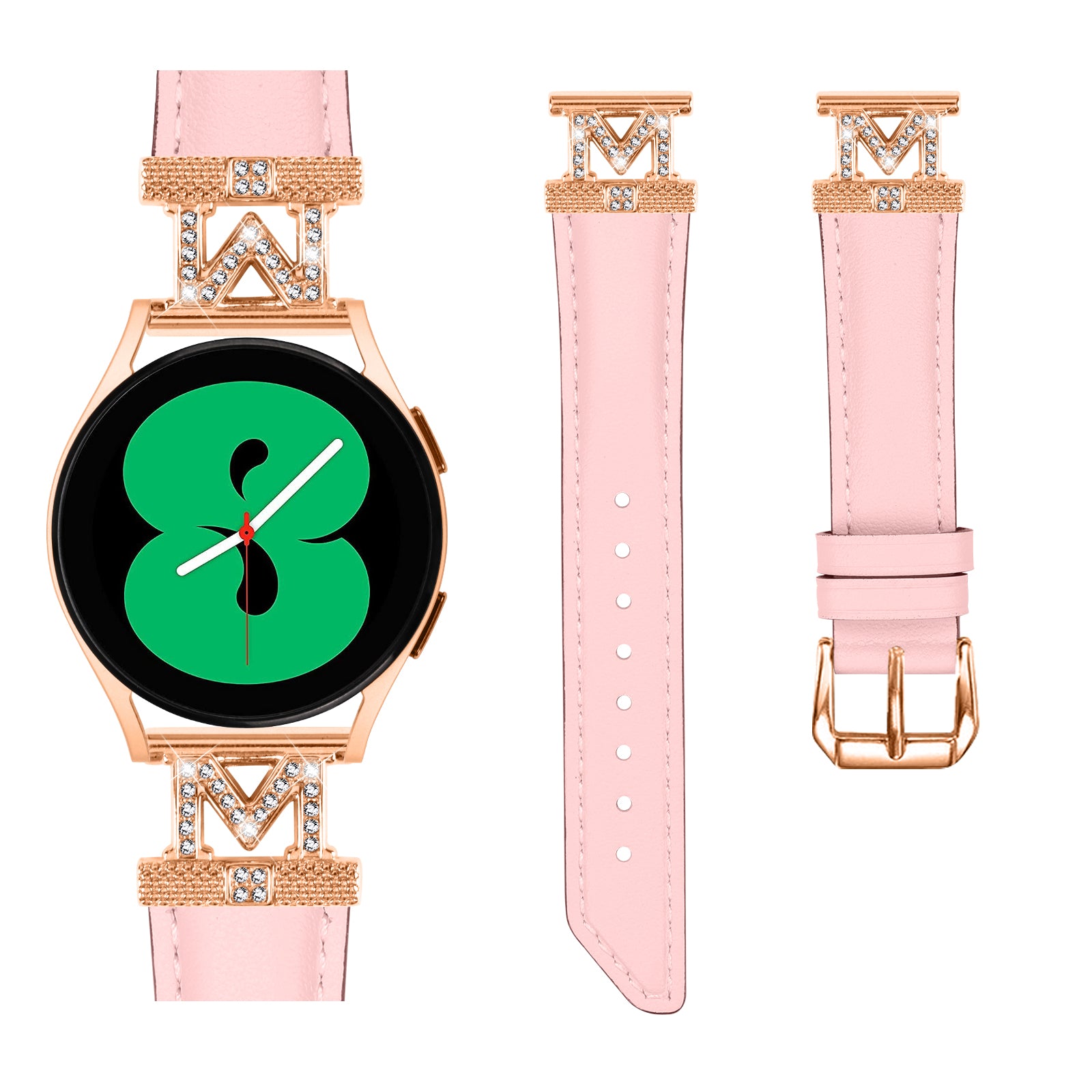 For Huami Amazfit Cheetah Pro Replacement Strap with Rose Gold Buckle 20mm M-Shape Connector Watch Band