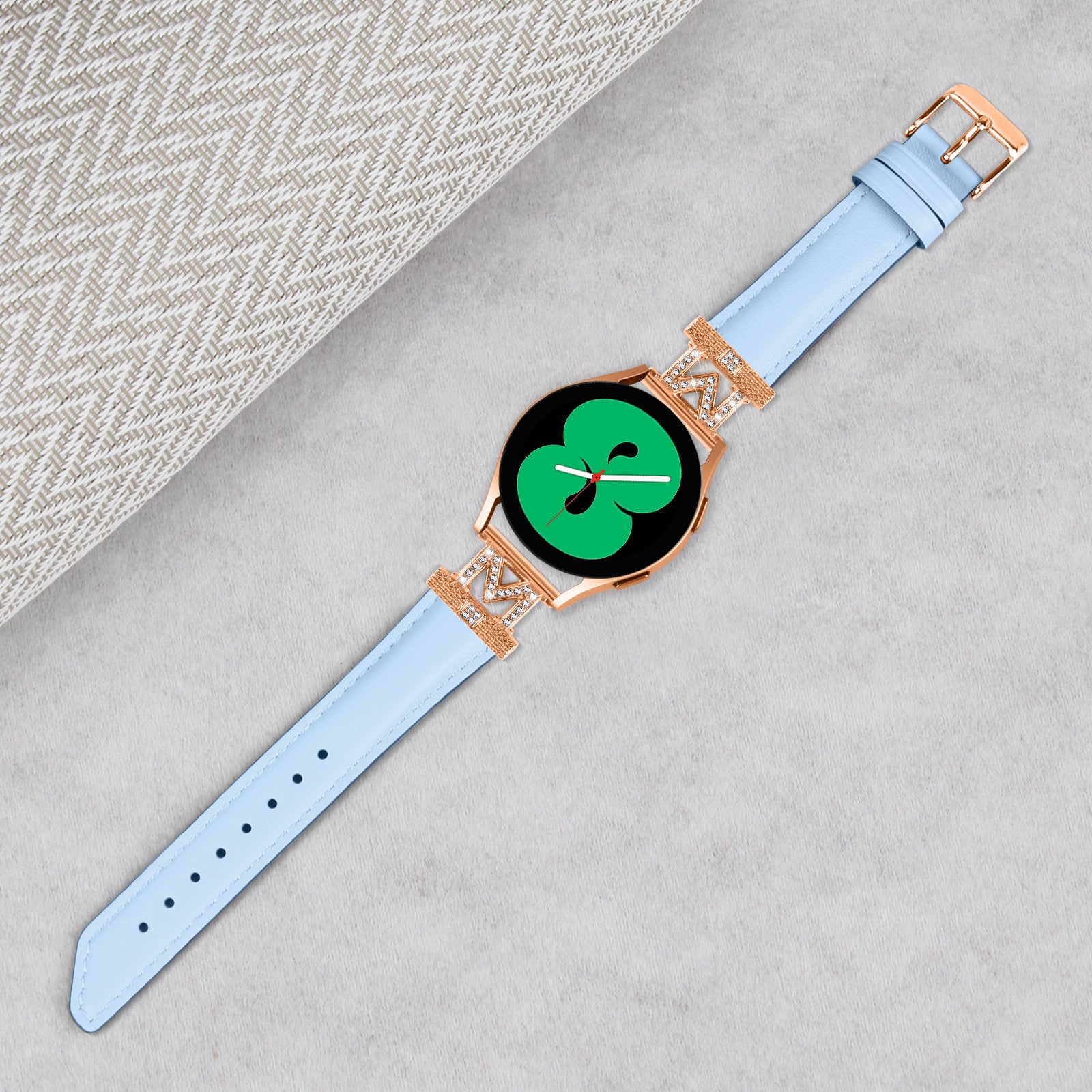 For Huami Amazfit Cheetah Pro Replacement Strap with Rose Gold Buckle 20mm M-Shape Connector Watch Band