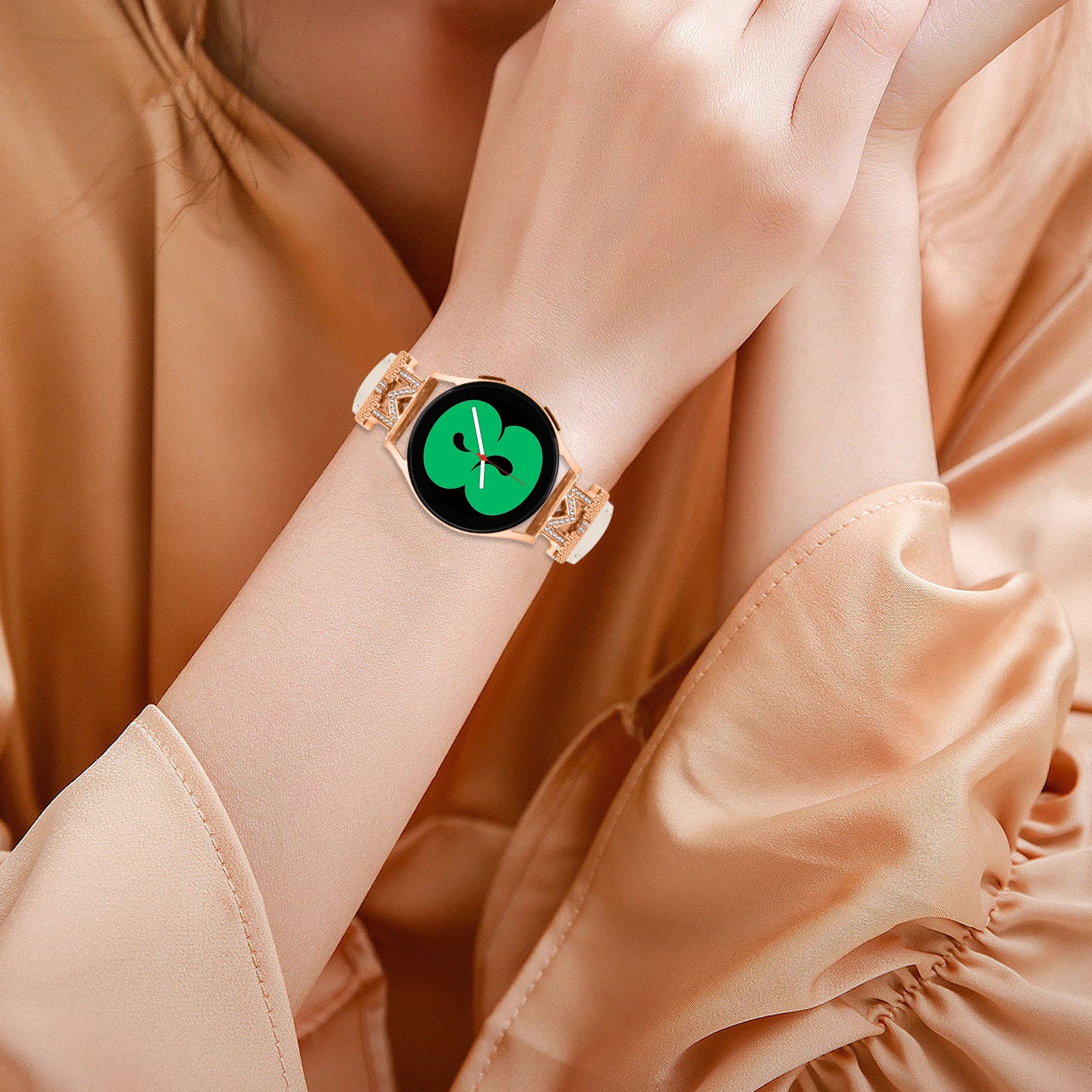 For Huami Amazfit Cheetah Pro Replacement Strap with Rose Gold Buckle 20mm M-Shape Connector Watch Band
