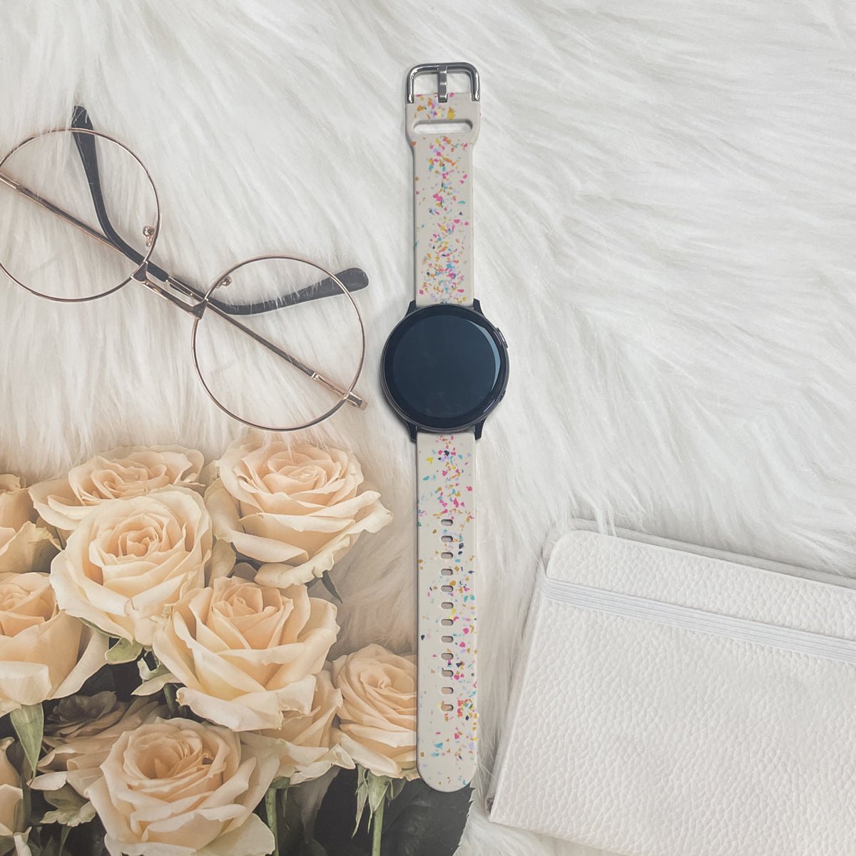 For Samsung Galaxy Watch3 45mm Huawei Watch GT Watch Band 22mm Silicone Pattern Sport Strap
