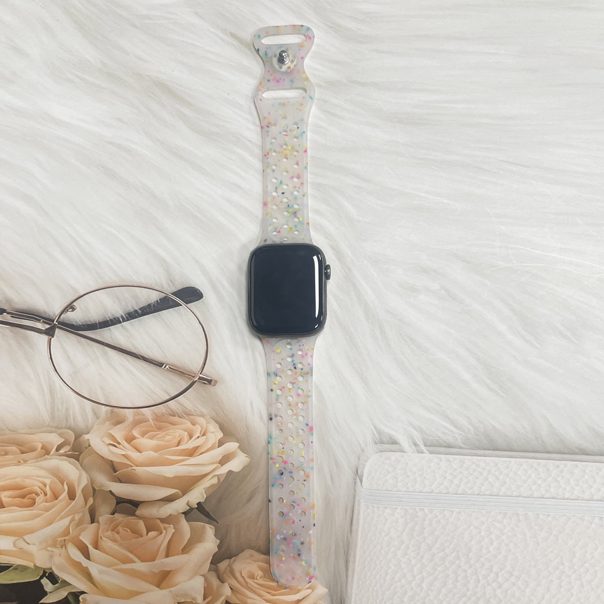 Silicone Band for Apple Watch Ultra Ultra 2 49mm Series 9 8 7 45mm SE (2023) SE (2022) 6 5 4 SE 44mm 3 2 1 42mm Pattern Watch Strap