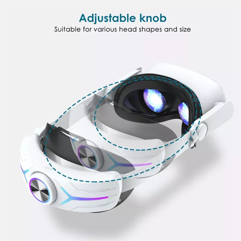 JY HC2 For Oculus Quest 2 VR Glasses Headband Adjustable Head Strap with 8000mAh Battery