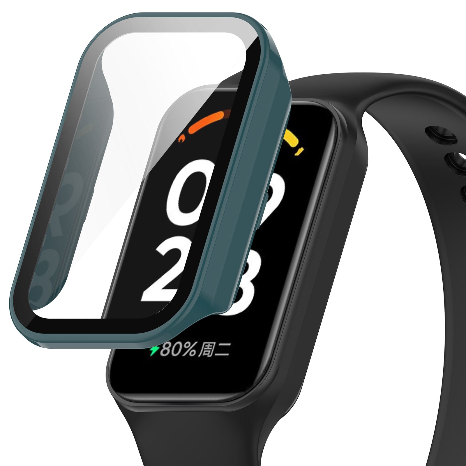 Watch Case for Xiaomi Redmi Band 2 Hard PC Full Protection Cover with Tempered Glass Screen Protector