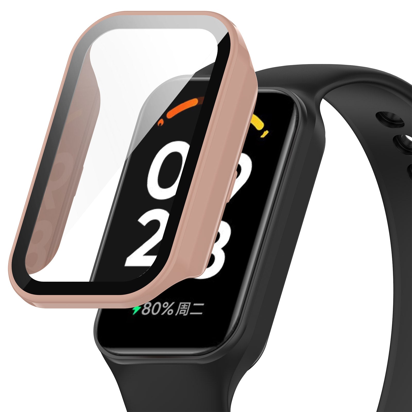 Watch Case for Xiaomi Redmi Band 2 Hard PC Full Protection Cover with Tempered Glass Screen Protector