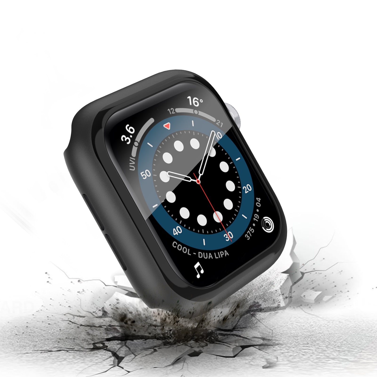 AHASTYLE WG46 2Pcs PC Case with Tempered Glass Film for Apple Watch Ultra Series 8 7 6 5 4 SE SE (2022) 3 2 1