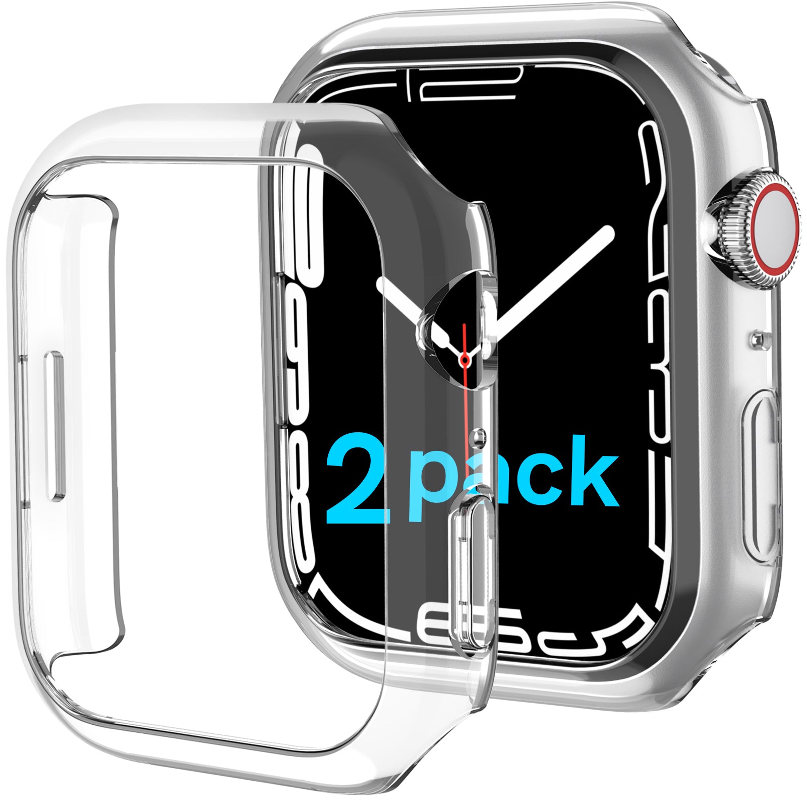 AHASTYLE WG59 2Pcs Hard PC Case for Apple Watch Series 8 7 Half Cover Rubberized Matte Cover Frame