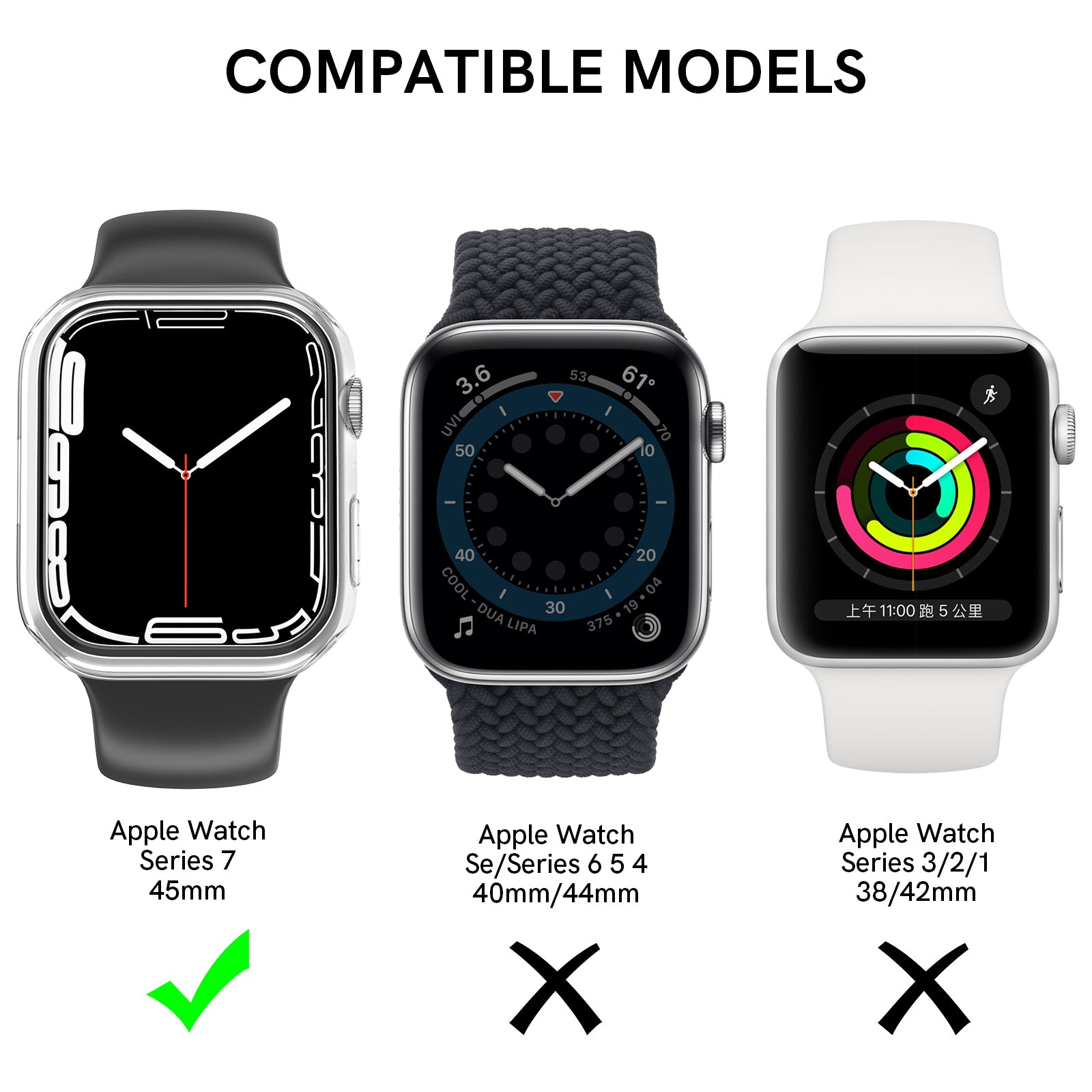 AHASTYLE WG59 2Pcs Hard PC Case for Apple Watch Series 8 7 Half Cover Rubberized Matte Cover Frame