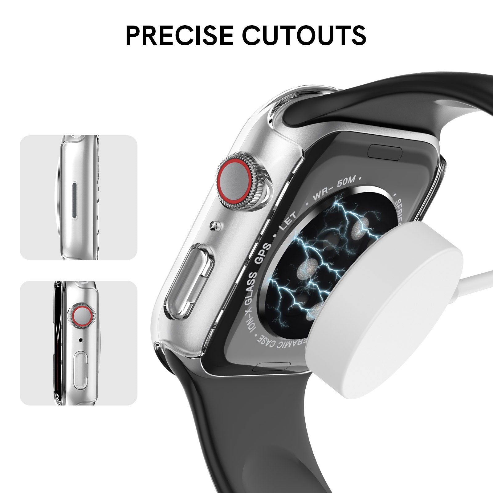 AHASTYLE WG59 2Pcs Hard PC Case for Apple Watch Series 8 7 Half Cover Rubberized Matte Cover Frame