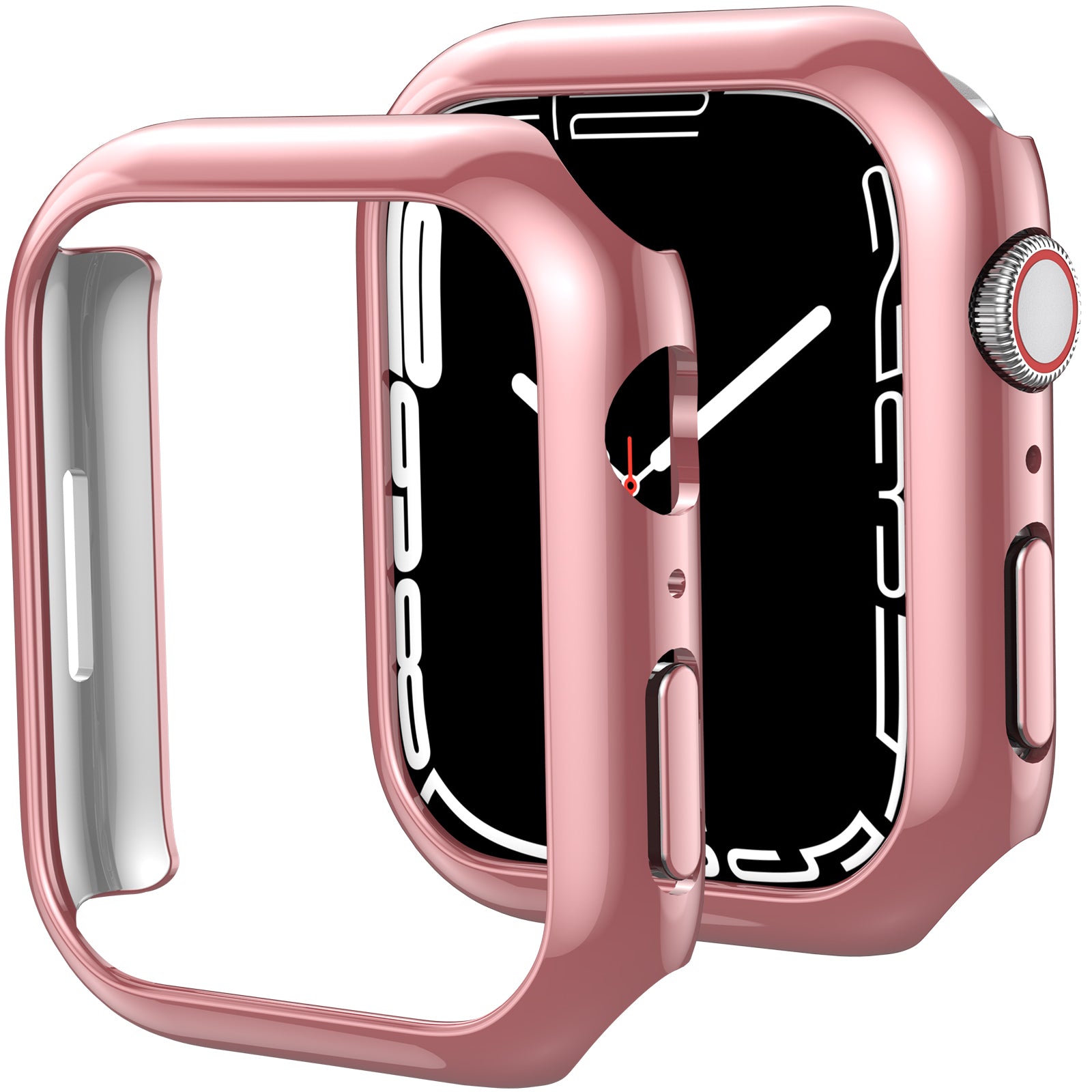 AHASTYLE WG59-D 2Pcs Watch Case for Apple Watch Series 8 7 Hard PC Electroplate Cover Frame