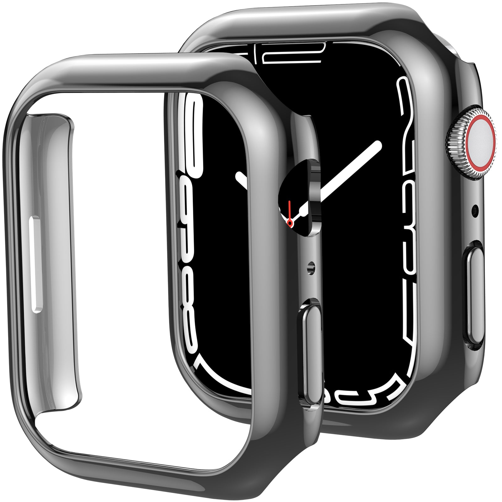 AHASTYLE WG59-D 2Pcs Watch Case for Apple Watch Series 8 7 Hard PC Electroplate Cover Frame