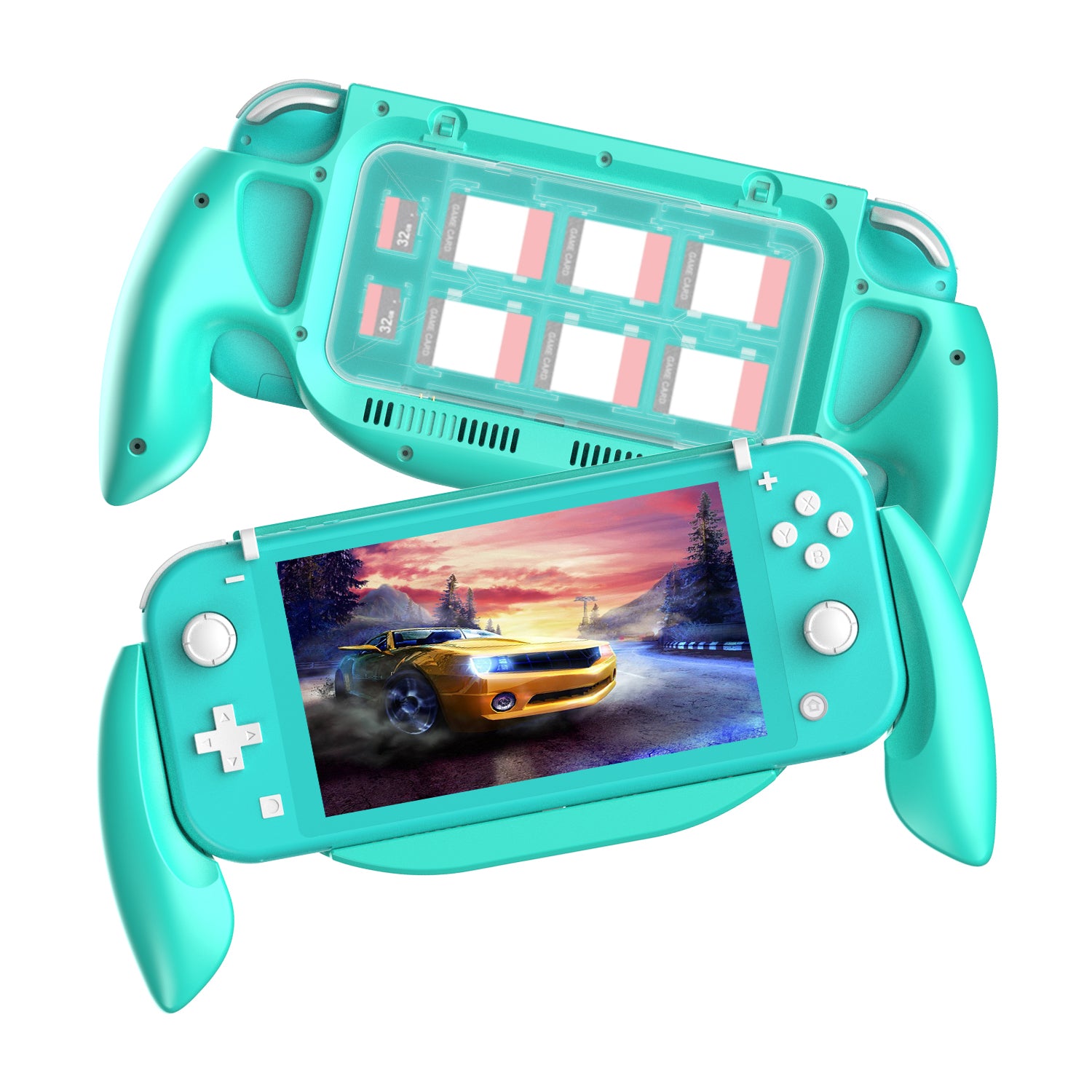 DSS-68 For Nintendo Switch Lite Ergonomic Grip Handle with Game Card Storage Case