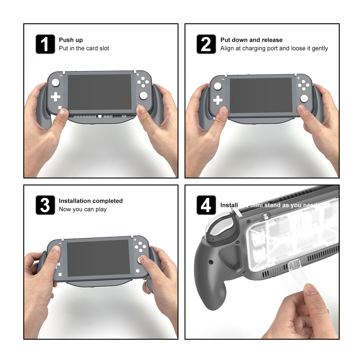 DSS-68 For Nintendo Switch Lite Ergonomic Grip Handle with Game Card Storage Case