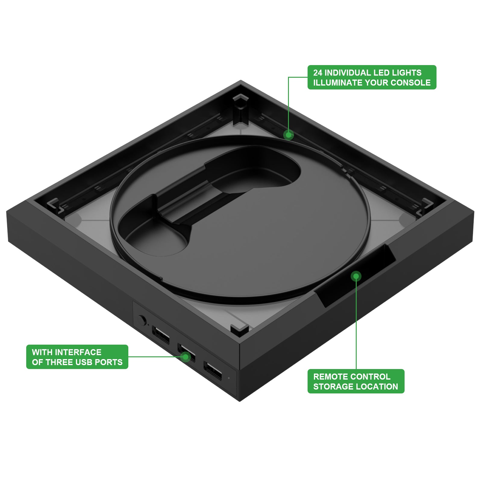 DSX-810 For Xbox Series S/X Game Console Holder Stand RGB Light Base (No Remote Control)