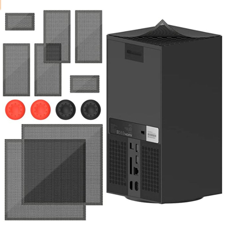 For Xbox Series X 2 Set Mesh Dust Cover 2 Pair Rocker Cap PVC Heat Dissipation Dust-proof Net