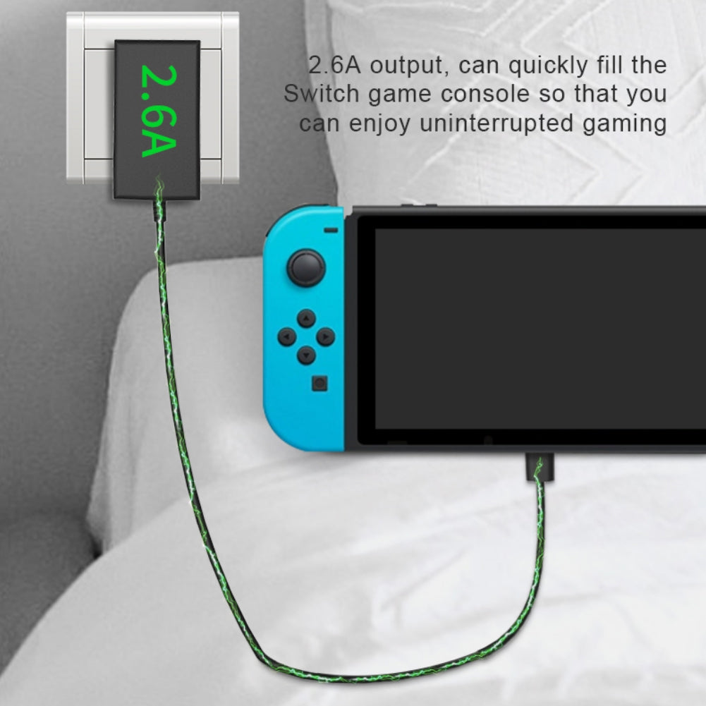 AOLION PGNS1042 For Nintendo Switch TV Dock Mode 1.5m Type-C Cable ABS Charger AC Power Adapter, US Plug