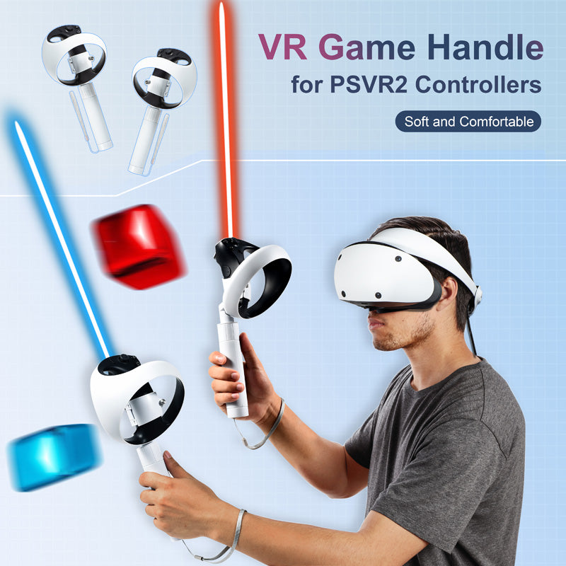 DEVASO 1 Pair VR Controllers for PS VR2 Gaming Grip Long Stick Handle Extension Pole