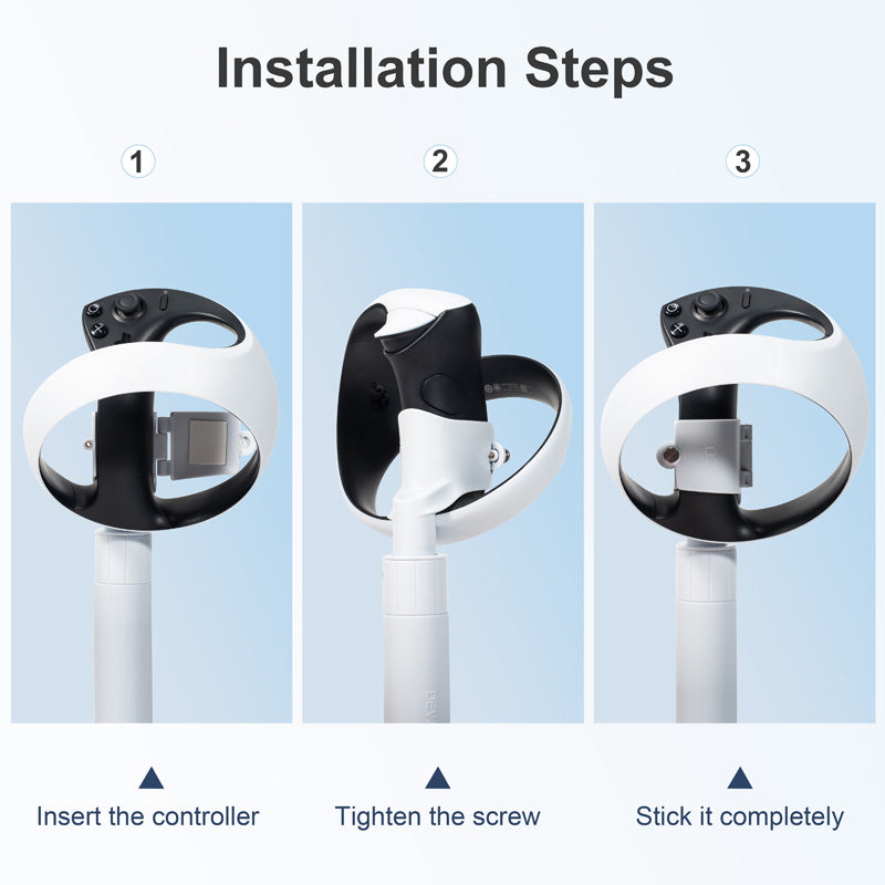 DEVASO 1 Pair VR Controllers for PS VR2 Gaming Grip Long Stick Handle Extension Pole