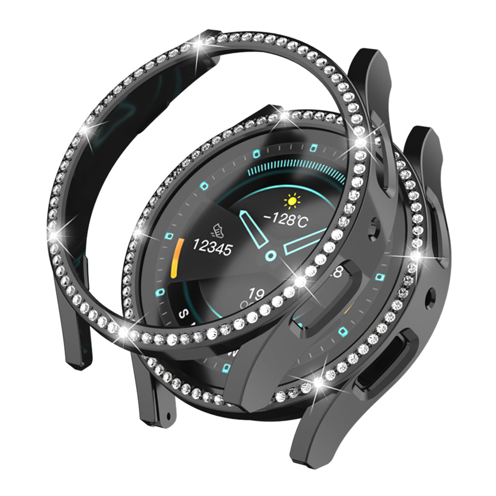 Til Samsung Galaxy Watch6 44mm Hard PC Case Cover Rhinestone Decorated Watch Hollow Housing Case