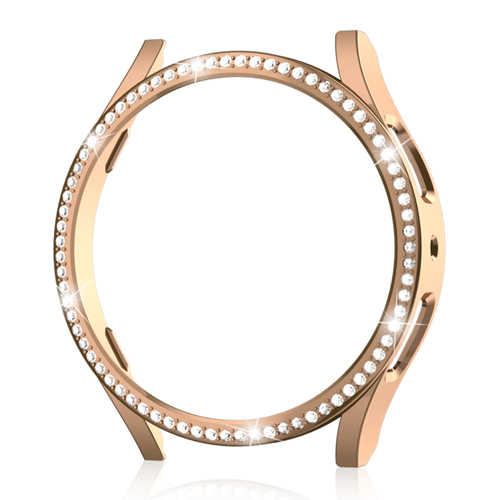 Til Samsung Galaxy Watch6 44mm Hard PC Case Cover Rhinestone Decorated Watch Hollow Housing Case