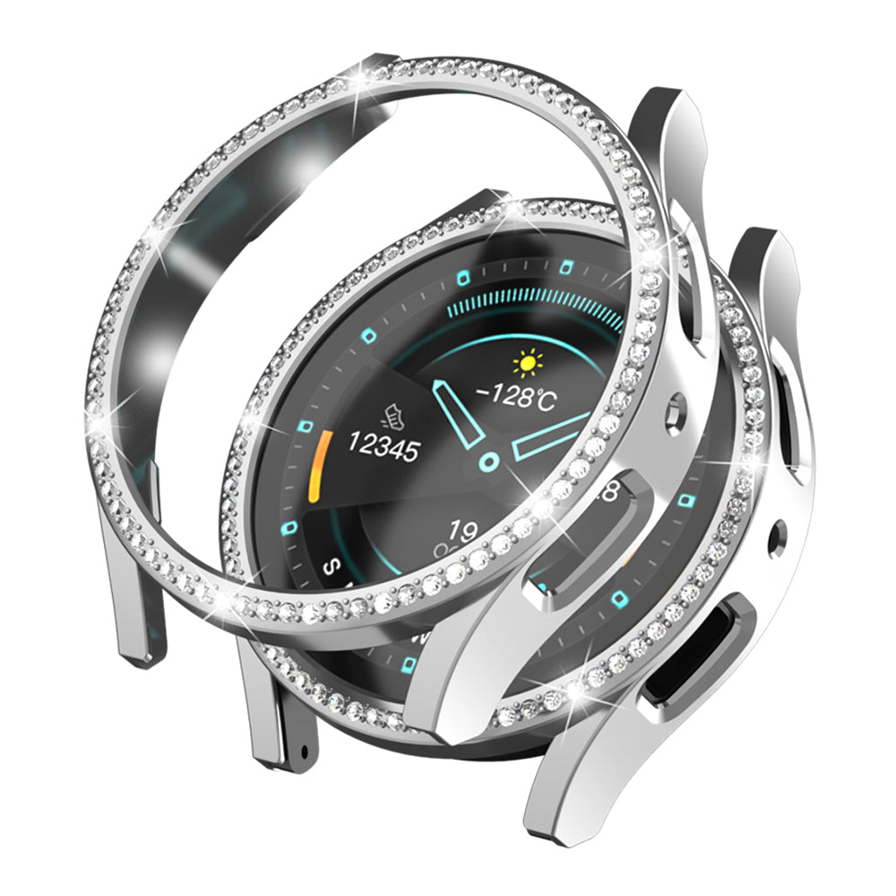 Til Samsung Galaxy Watch6 44mm Hard PC Case Cover Rhinestone Decorated Watch Hollow Housing Case