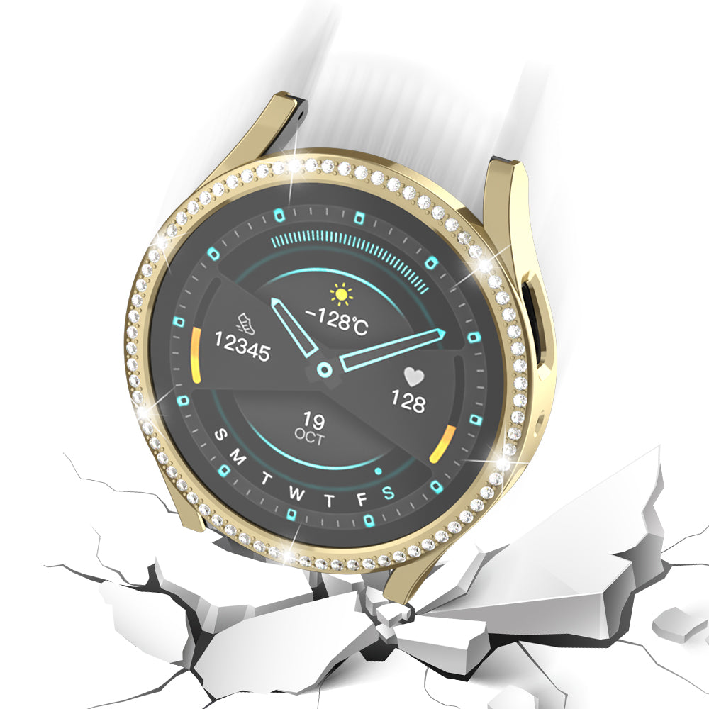 Hard PC Case Cover til Samsung Galaxy Watch6 40mm Rhinestone Decorated Hollow Watch Case Protector