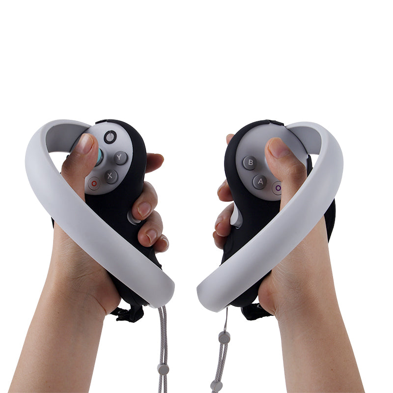 2Pcs Handle Grip Shell for Pico 4 Pico 4 Pro VR Controller Anti-slip Silicone Case with Lanyard
